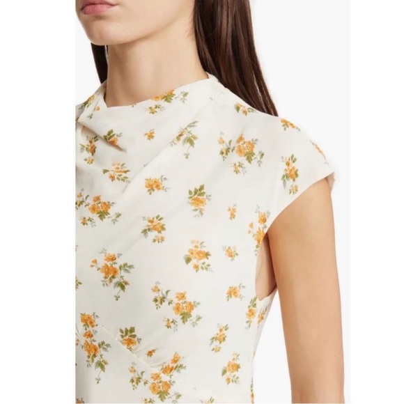 Reformation Bettie Floral Print Mock Neck Corset style Top Size 10 - Picture 2 of 7